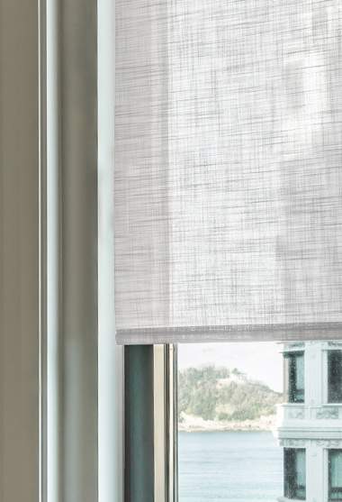 Estor enrollable blanco solea detalle