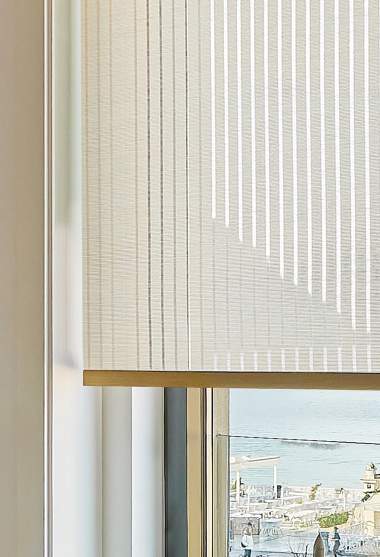 Estor enrollable Ristretto beige traslucido detalle
